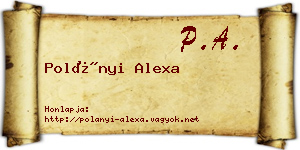 Polányi Alexa névjegykártya